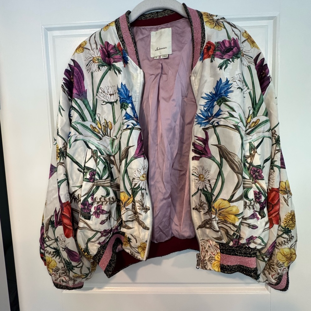 Elevenses Multicolor Floral Bomber Jacket